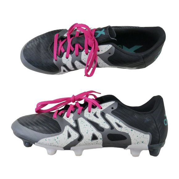 Adidas X 15.3 FG/AG J Youth Soccer Cleats Youth 6Y Men's Size 6 Black Pink Wht - Picture 1 of 7